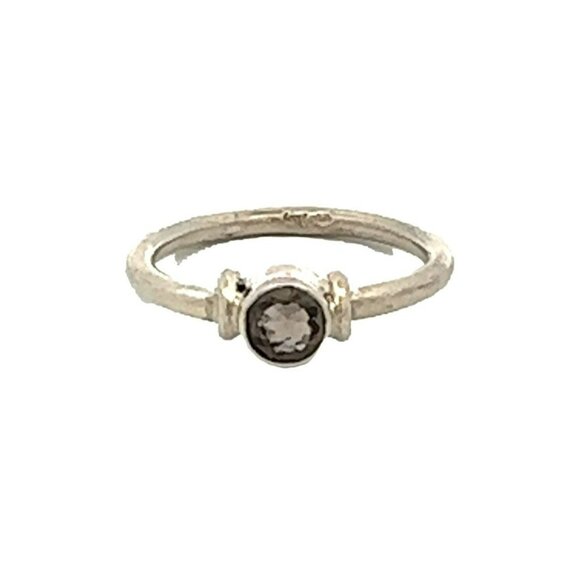 Estate Sterling Silver & Smoky Topaz Size 6.75‎ Band Ring! 40 - Picture 5 of 7
